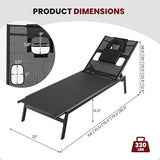 Giantex Patio Chaise Lounge Chair - Outdoor Lounge Chaise with Face Hole, Detachable Head Pillows - Photo 3