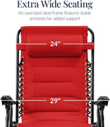 Best Choice Products Oversized Padded Zero Gravity Chair, Folding Outdoor Patio Recliner - Photo 3
