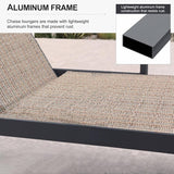 PURPLE LEAF Chaise Lounge Chair with Wheels for Outside 4 Pieces Aluminum Outdoor Lounge Chairs with 5 Adjustable - Photo 6