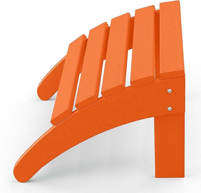 WestinTrends Outdoor Patio Adirondack Ottoman Foot Rest, All Weather Poly Lumber Foot Stool for Adirondack Chair, Widely Used for Outside Porch Pool Lawn Backyard, Orange