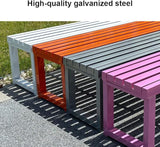 Outdoor Garden Bench, 3 Seater Metal Patio Benches, Park Seat for Lawn, Yard, Porch, Backless Furniture Seating - Photo 5