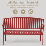 Outdoor Bench Weatherproof Aluminum Patio Garden Bench - Photo 3