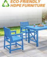 Patio Dining Chair Set of 2, HDPE Outdoor Dining Chair, Ergonomic HDPE Dining Chairs with Deep Seating - Photo 8