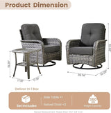 HOOOWOOO Patio Furniture Set, 3 Pieces Outdoor Conversation Set - Photo 7