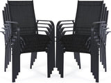 Patio Chairs Set of 8, Outdoor Dining Chairs High Back, All-Weather Padded Textilene Chair for Lawn Porch Garden - Photo 1