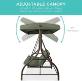 Best Choice Products 3-Seat Outdoor Large Converting Canopy Swing Glider, Patio Hammock Lounge Chair for Porch - Photo 5
