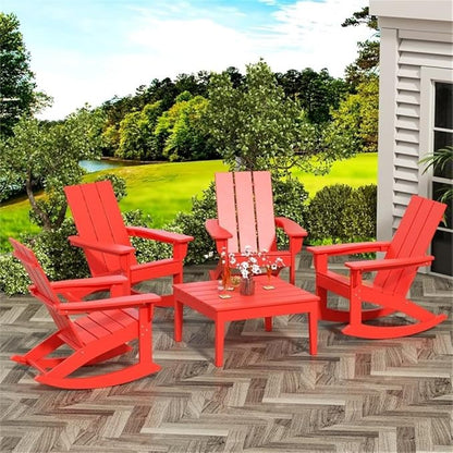 Costaelm Outdoor Side Tables for Patio, Small Patio Conversation Table Weather Resistant Coffee Table, Small Square Table Outdoor End Tables for Porch, Balcony, Poolside, Deck, Red