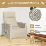 Upgraded Outdoor Recliner Chair, Reclining Patio Chairs with Adjustable Back up to 150°Lay Flat and Extended Footrest - Photo 6