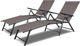 S AFSTAR Patio Chaise Lounges, Outdoor Reclining Lounge Chairs with Adjustable Backrest & Heavy Duty Steel Frame - Photo 1