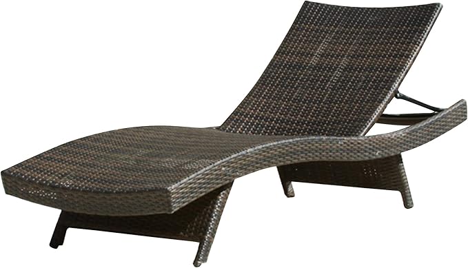 Christopher Knight Home Salem Outdoor Wicker Adjustable Chaise Lounge, Multibrown - Photo 1