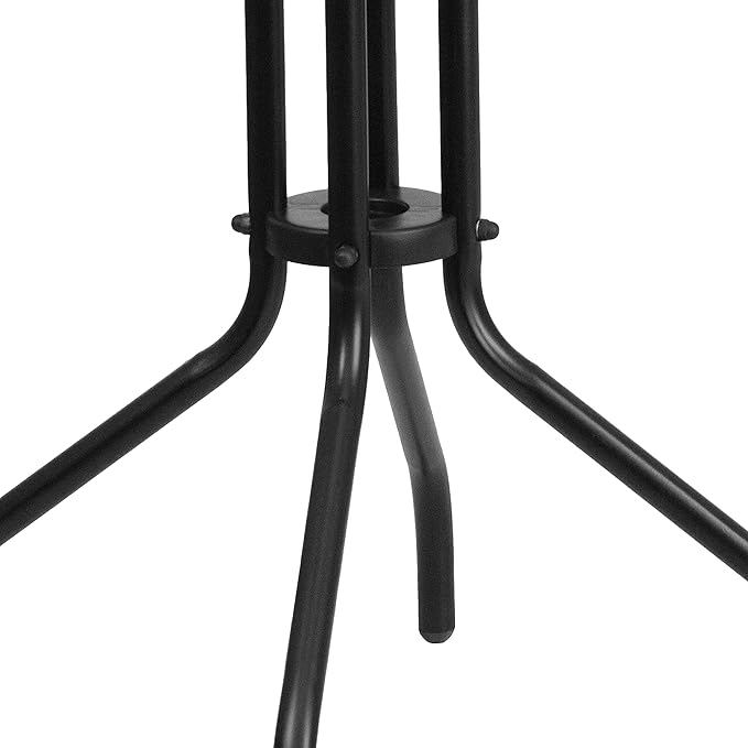 Flash Furniture Bellamy 23.75" Round Indoor/Outdoor Tempered Glass Metal Frame Side Table - Photo 5