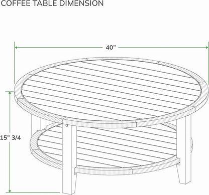 Cambridge Casual Seaside Wood Outdoor Coffee Table, Natural Teak/All-Weather Wicker