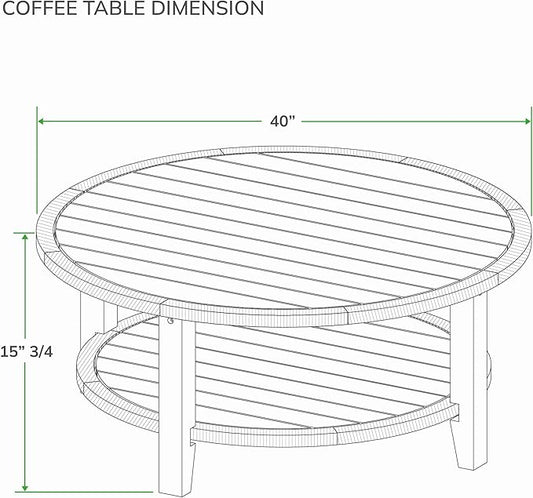 Cambridge Casual Seaside Wood Outdoor Coffee Table, Natural Teak/All-Weather Wicker