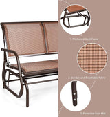 DORTALA 48'' Outdoor Patio Swing Glider Bench Chair, Cozy Patio Bench for 2 People - Photo 7