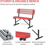 4/6/8 Feet Park Bench for Outside Heavy Duty Metal, Garden Benches Outdoor Bench with Backrest & Portable Frame - Photo 5