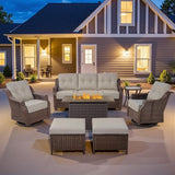 Belord Luxurious 7 Piece Patio Furniture Set with Fire Pit Table - Photo 1