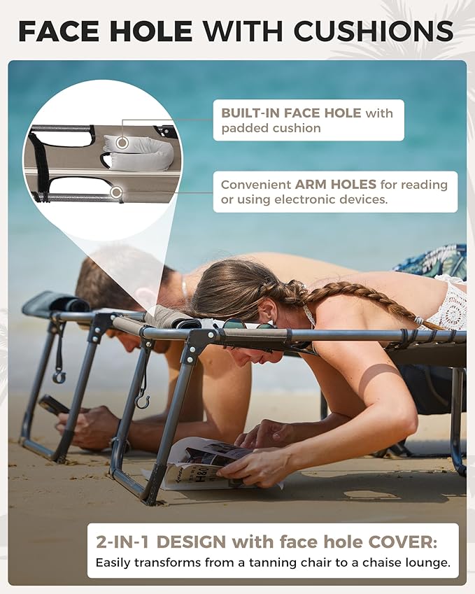 KingCamp Tanning Chair with Face Hole - Photo 4