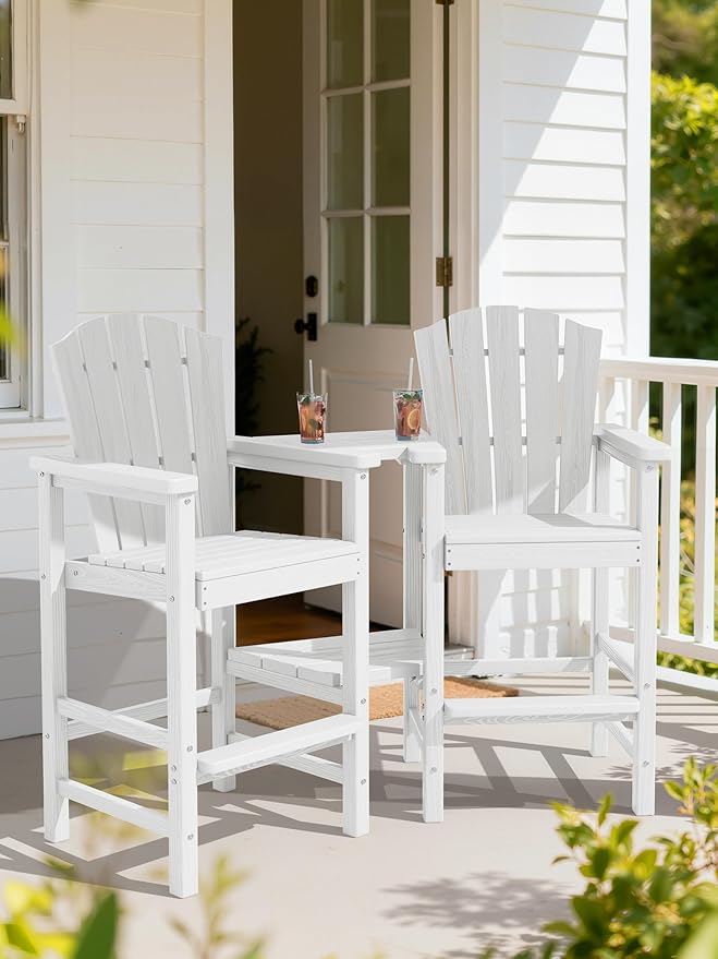 KINGYES Tall Adirondack Chair Set of 4 with 9FT Umbrella - Photo 2
