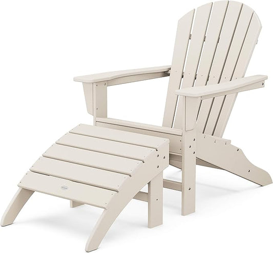 POLYWOOD South Beach 2-Piece Adirondack Chair Set with Ottoman
