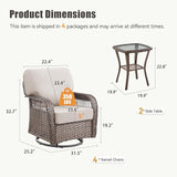 6 Pieces Outdoor Patio Conversation Sets Swivel Chairs - Photo 2
