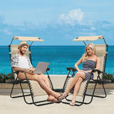 MoNiBloom Zero Gravity Chair with Canopy Shade, Patio Anti Gravity Recliner - Photo 2