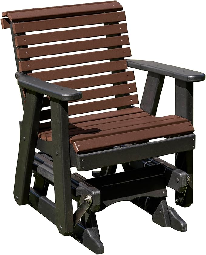 Amish Craftsmanship Made in USA 2FT Heavy Duty Poly Lumber Wood Porch Patio Glider HDPE with No Wood fibers Lancaster - Photo 1