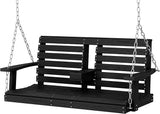 KINGYES Outdoor Hanging Patio Swing Chair, 2 Seat Swing with Cup Holders, Waterproof Bench for Courtyard & Garden - Photo 1
