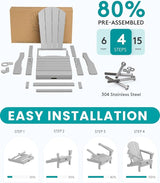 SERWALL Folding Adirondack Chair Set of 8 - Photo 3