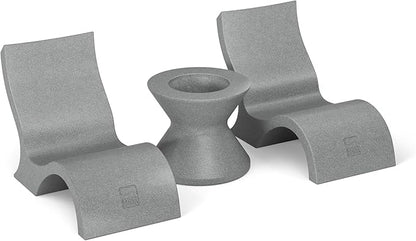 Ledge Lounger Signature Lowback Chair Set - Two Chairs - Ice Bin Side Table - in-Pool - On-Deck - Water Depths 0-9” - All Types - Resin Water Chairs - Pool, Sundeck, Outdoor Patio