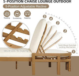 Outdoor Chaise Lounge Chair, Patio Chaise Lounge Recliner with Adjustable Backrest - Photo 7