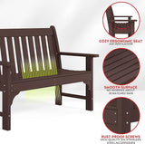 Costaelm Garden Bench, Farmhouse Park Front Porch for Entryway Bench Outdoor Seating Low Bench Patio Bench - Photo 5