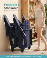 Ciokea Folding Adirondack Chair Wood Texture, Patio Adirondack Chair Weather Resistant - Photo 6