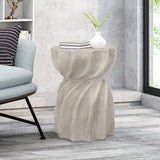 Richie Indoor Contemporary Lightweight Concrete Accent Side Table - Photo 2
