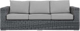 Modway Summon Wicker Rattan Outdoor Patio Sunbrella Sofa in Canvas Gray - Photo 4