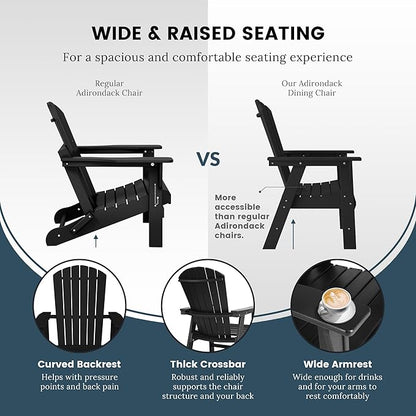 WO WESTIN OUTDOOR HDPE Altura Adirondack Dining Chair,Gray