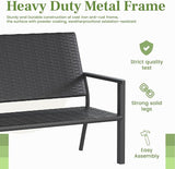 AECOJOY Outdoor Garden Bench, Weatherproof Wicker Outside Benches Clearance - Photo 7
