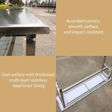 304 Stainless Steel Outdoor Garden Bench Metal Bench for Patio Park Commercial Use 660 Lbs Load-Bearing - Photo 4