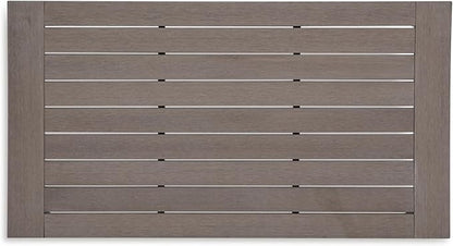 Signature Design by Ashley Hillside Barn Contemporary Weather Resistant Outdoor Coffee Table, Dark Brown