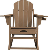 KINGYES Adirondack Rocking Chair with Retractable Ottoman and Cup Holders - Photo 7