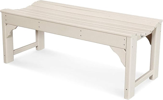POLYWOOD Traditional Garden 48-Inch Backless Bench, Sand