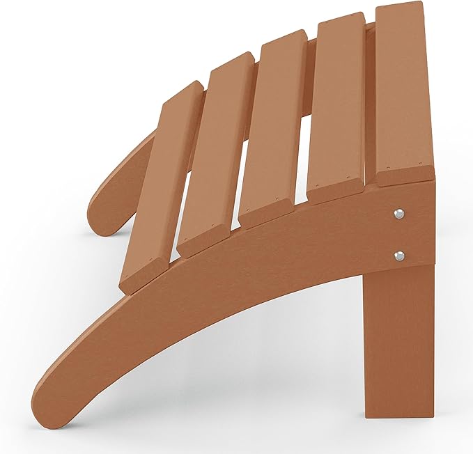 WestinTrends Outdoor Patio Adirondack Ottoman Foot Rest, All Weather Poly Lumber Foot Stool for Adirondack Chair, Widely Used for Outside Porch Pool Lawn Backyard, Sand