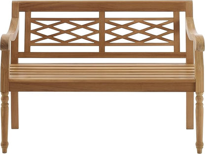 Crosley Furniture Olivier 2-Person Teak Wood Indoor Outdoor Bench for Outside Patio, Garden, Porch, Teak