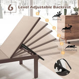 HAPPYGRILL Aluminum Chaise Lounge Chair, Heavy-Duty Patio Recliner W/ 6-Level Backrest & Breathable Fabric - Photo 3