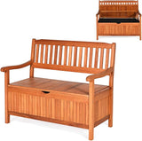 Tangkula Outdoor Wood Storage Bench Deck Box - Photo 9