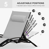 PURPLE LEAF Patio Oversized Chaise Lounge with 15FT Umbrella Outdoor Lounge Chair Beach Pool Sunbathing Lawn Lounger - Photo 5