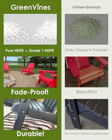 GREENVINES Folding-Adirondack-Chairs-Set-of-2 | HDPE Plastic | Fire Pit Chair | All Weather | Cup Holder | Aqua - Photo 8