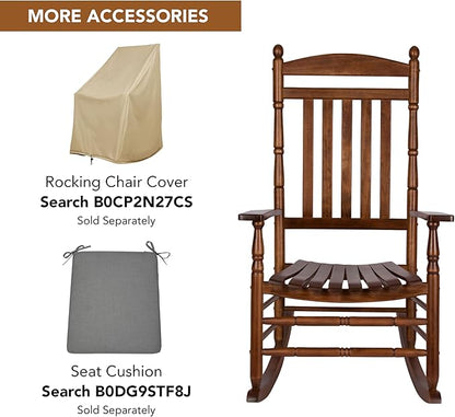 Shine Company Set of 2 Rhode Island Wooden Traditional Rocking Chairs, 2-Pack, Oak