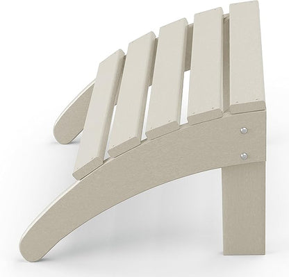 WestinTrends Outdoor Patio Adirondack Ottoman Foot Rest, All Weather Poly Lumber Foot Stool for Adirondack Chair, Widely Used for Outside Porch Pool Lawn Backyard, Sand