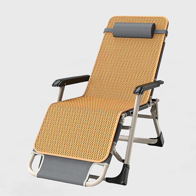 Folding Patio Lounge Chair w/Adjustable Pillows Cup Holder for Poolside Backyard Reclining Lounge Chair with Removable - Photo 1