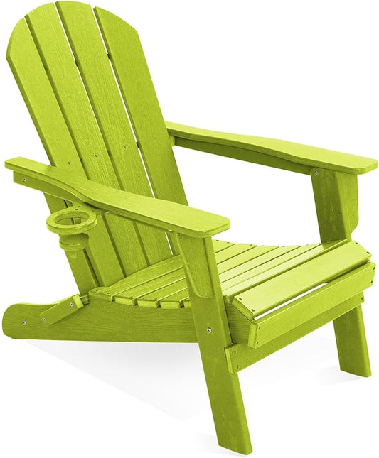 LOUNZY Folding Adirondack Chair, Lime